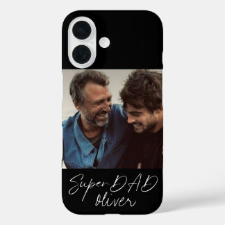 Super DAD Modern Script 1 Foto iPhone 16 Hoesje