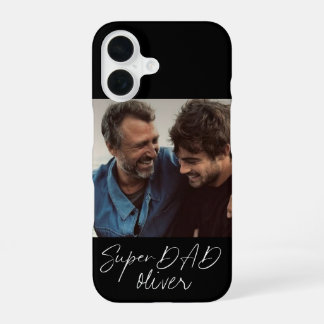Super DAD Modern Script 1 Foto iPhone 16 Hoesje