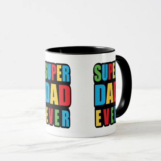 Super Dad Mok - Papa cadeau voor vader, vaders ver (Voorkant rechts)