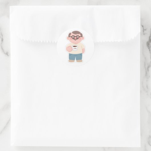 👨 Super Dad Ronde Sticker (Tas)