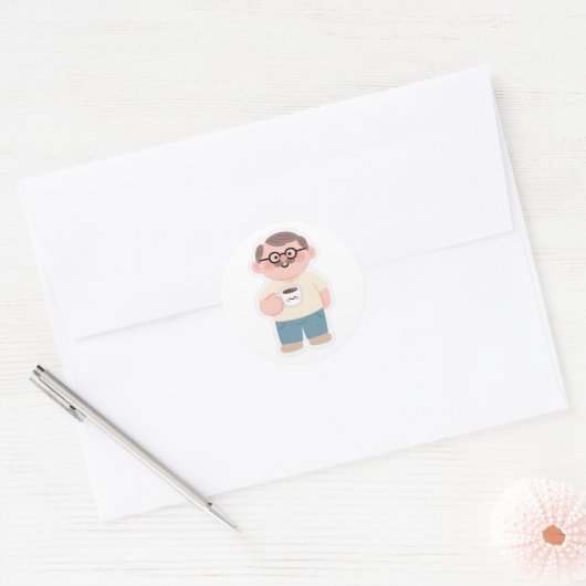 👨 Super Dad Ronde Sticker (Envelop)