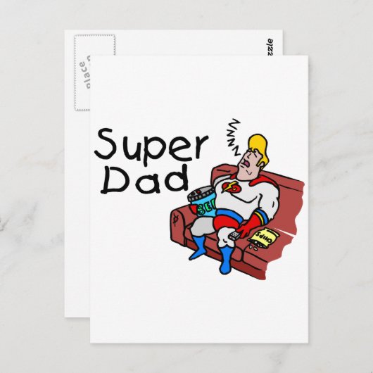 Super Dad (Slapen) Briefkaart (Voorkant / Achterkant)
