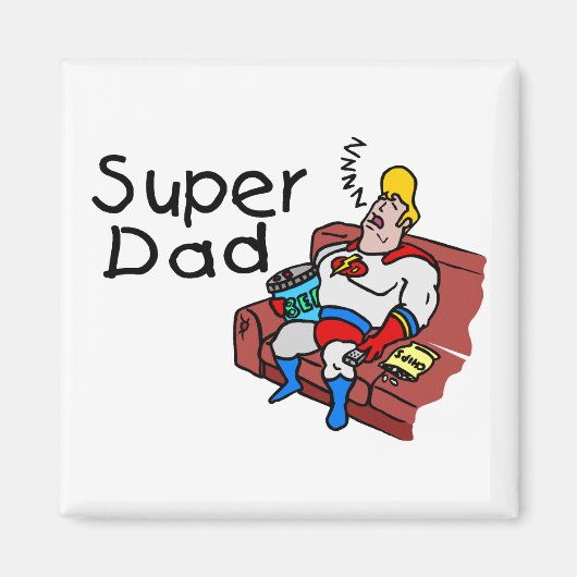 Super Dad (Slapen) Magneet (Voorkant)