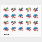 Super Dad Stripes Ronde Sticker (Vel)