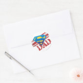 Super Dad Stripes Ronde Sticker (Envelop)