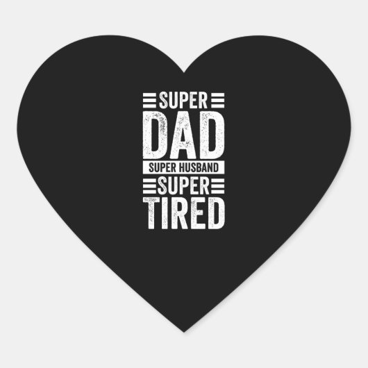Super Dad Super Husband Hart Sticker (Voorkant)