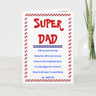 SUPER DAD, SUPER KIND KAART