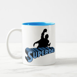 Super Dad. Super Papa. Súper Papá Tweekleurige Koffiemok