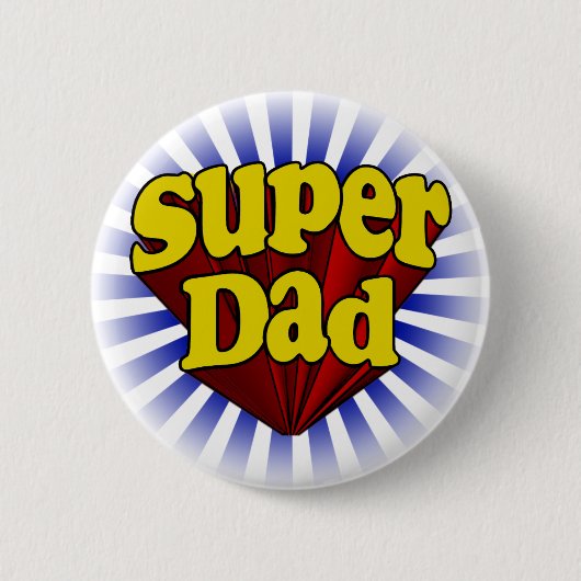Super Dad, Superheld Red/Yellow/Blue Ronde Button 5,7 Cm (Voorkant)