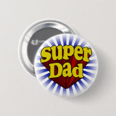 Super Dad, Superheld Red/Yellow/Blue Ronde Button 5,7 Cm (Voorkant /achterkant)