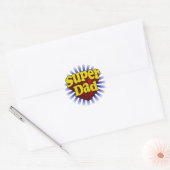 Super Dad, Superheld Red/Yellow/Blue Ronde Sticker (Envelop)