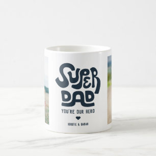Super Dad Type Design Two Photo Coffee Mok