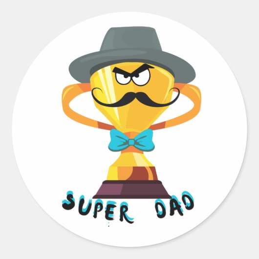 Super Dad vaderdag cadeau Ronde Sticker (Voorkant)