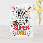 Super Dad Vaderdag Comic Book Theme Inside Art Kaart (Gele Bloem)