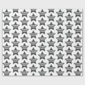 SUPER DAD | Vaderdag grijze staren Cadeaupapier (Vlak)