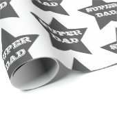 SUPER DAD | Vaderdag grijze staren Cadeaupapier (Rol Hoek)
