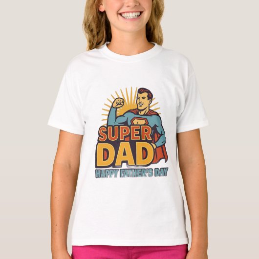 "Super Dad" Vaderdag T-shirt – beste papa (Voorkant)