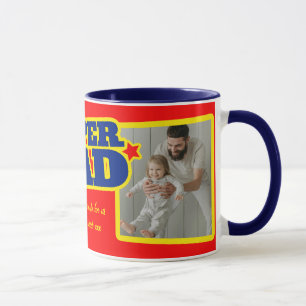Super Dad voeg 2 foto's rode naam mok