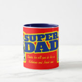 Super Dad voeg 2 foto's rode naam mok (Midden)