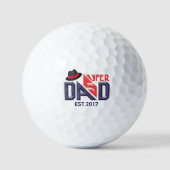 Super Dad Year Vestiging Typografie Golfballen (Voorkant)
