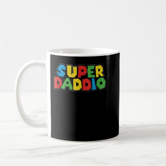 Super Daddio Funny Gamer Pa Fathers Day Video Gam Koffiemok (Links)