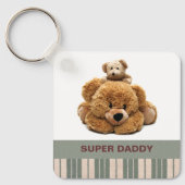 Super Daddy Cute Teddy Bears Gift Sleutelhanger (Voorkant)