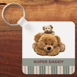 Super Daddy Cute Teddy Bears Gift Sleutelhanger