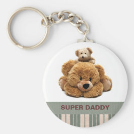 Super Daddy Cute Teddy Bears Gift Sleutelhanger