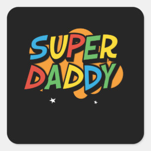 Super Daddy Gamer Vaders Dag cadeau Vierkante Sticker