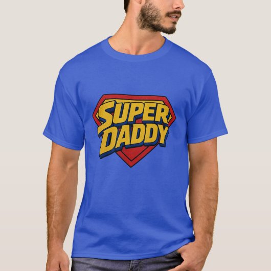 Super Daddy Schild – T-Shirt in Comic Book Hero St (Voorkant)