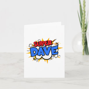 Super Dave Funny Comic Cartoon Fathers Day Persona Kaart
