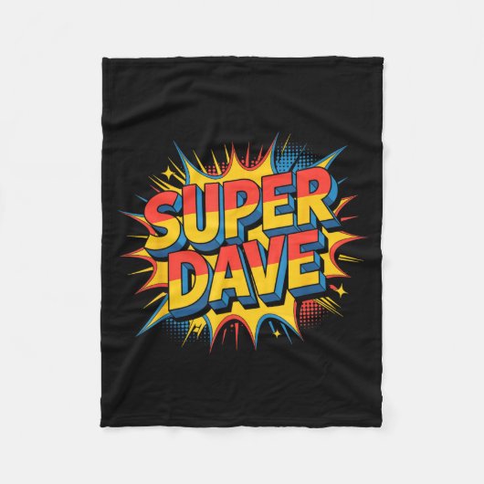 Super Dave Funny Name Daves Fleece Deken (Voorkant)