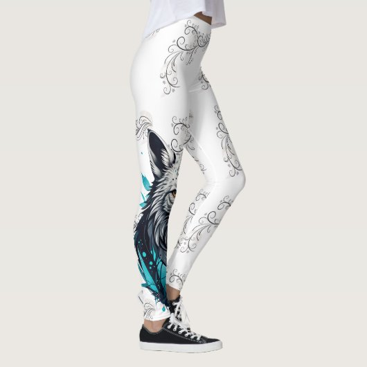 Super Digitale Wolf Vrouwen Leggings (Rechts)