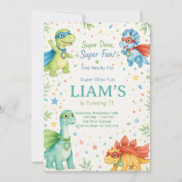 Super Dinos Super Fun Watercolor Dinosaur Birthday Kaart