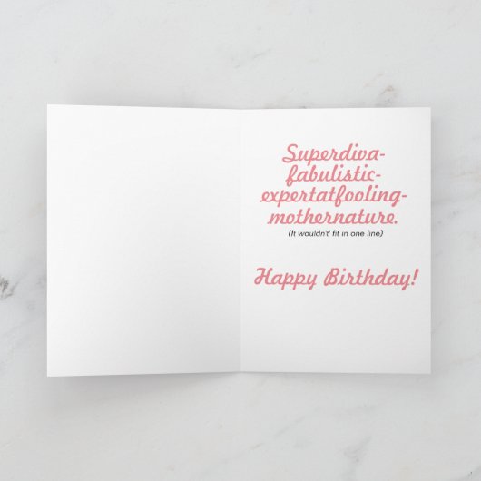 Super Diva Birthday Card Kaart (Binnen)