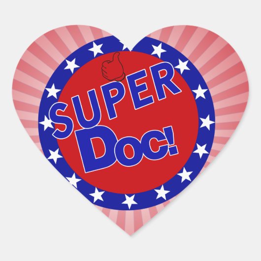 SUPER DOC THUMBS UP ENCOURAGMENT HART STICKER (Voorkant)