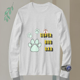 Super dog dad grappige mannen lichte grijze hoes t-shirt