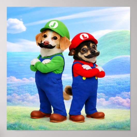 "Super Doggio Bro's" Poster (Voorkant)