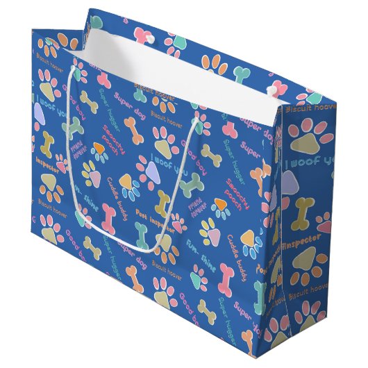 Super doggy - blauw groot cadeauzakje (Voorkant Gekanteld)