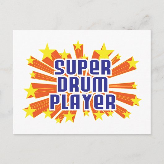 Super Drum Player Briefkaart (Voorkant)