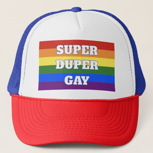 Super Duper Gay Trucker Hat Trucker Pet (Voorkant)