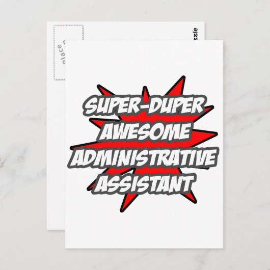Super duper Geweldige beheerder. Assistent Briefkaart (Voorkant / Achterkant)