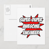 Super Duper Geweldige Engineer Briefkaart (Voorkant / Achterkant)