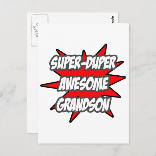 Super duper Geweldige kleinzoon Briefkaart (Voorkant / Achterkant)