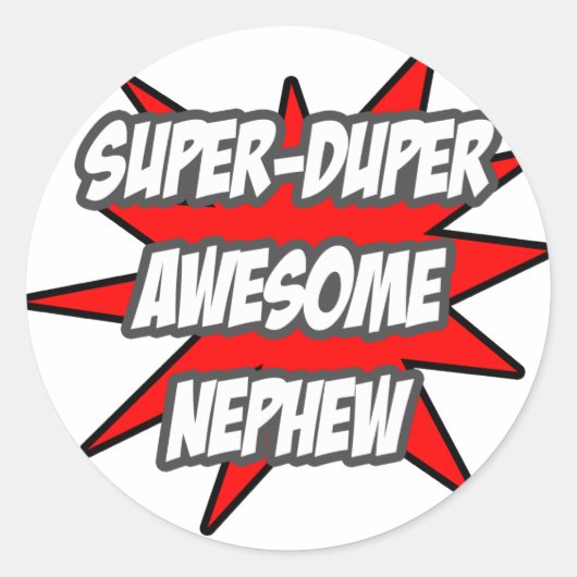 Super duper Geweldige neefje Ronde Sticker (Voorkant)