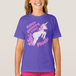 Super eenhoorn rijder roze eenhoorn grillige kunst t-shirt