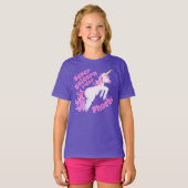 Super eenhoorn rijder roze eenhoorn grillige kunst t-shirt (Voorkant volledig)