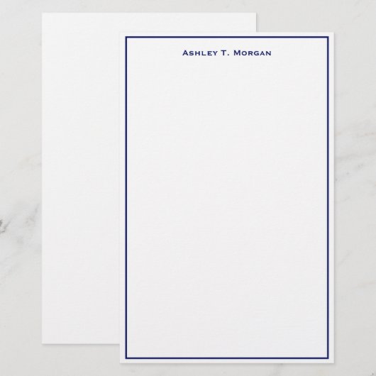 Super Eenvoud Blauw Wit Gepersonaliseerd Briefpapier (Voorkant / Achterkant)