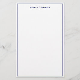 Super Eenvoud Blauw Wit Persoonlijk Briefpapier