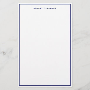 Super Eenvoud Blauw Wit Persoonlijk Briefpapier